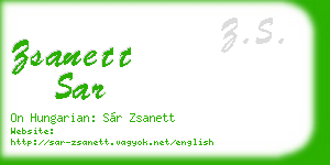 zsanett sar business card